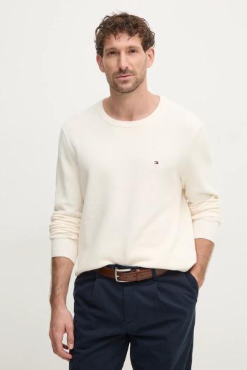Bavlnený sveter Tommy Hilfiger béžová farba, tenký, MW0MW36347