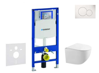 GEBERIT - Duofix Set predstenovej inštalácie, klozetu Gaia a dosky softclose, tlačidlo Sigma01, alpská biela SANI11CA3117