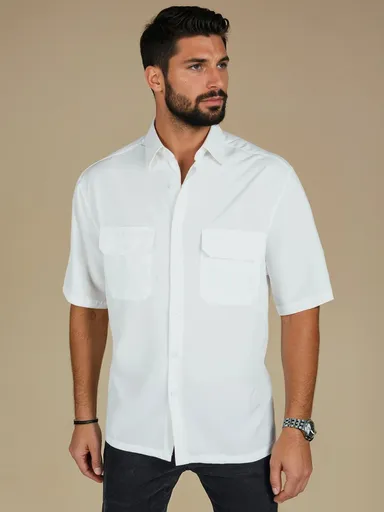 Pánska košeľa s krátkym rukávom biele Dstreet KX1083