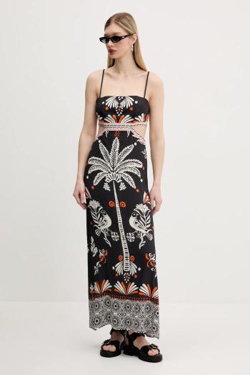 Šaty Superdry čierna farba, maxi, rovný strih, W8011874A-F4N
