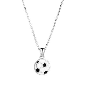 Evolution Group Strieborný náhrdelník s príveskom futbalovej lopty 62034