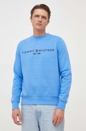 Mikina Tommy Hilfiger pánska,šedá farba,s nášivkou,MW0MW11596