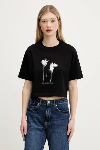 Bavlnené tričko Karl Lagerfeld Jeans dámske, čierna farba, A3W17040