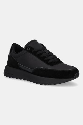 Tenisky Calvin Klein LOW TOP LACE UP REPREVE MIX pánske, čierna farba, HM0HM01714