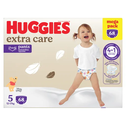 HUGGIES Detské plienky Extra Care Pants 5 BOX 12-17 kg 68 kusov