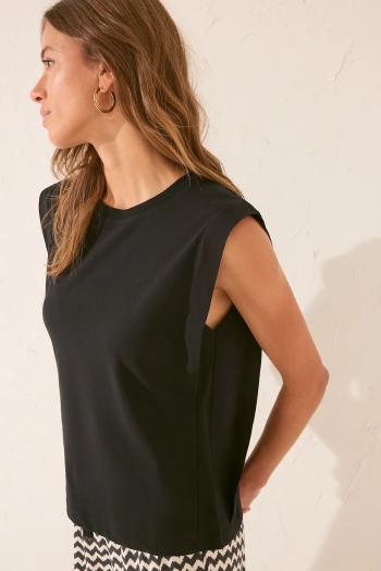 Pyžamové tričko women'secret čierna farba, bavlnené, 3272261