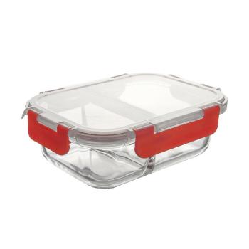 Orion Tavă de copt divizată cu capac din plastic,21 x 16 x 7 cm, 21 x 16 x 7 cm