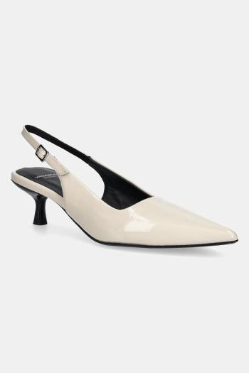 Kožené lodičky Vagabond Shoemakers LYKKE béžová farba, na nízkom podpätku, s otvorenou pätou, 5714-360-37