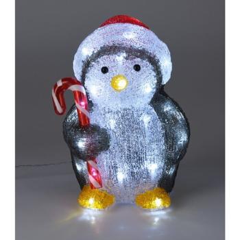 Vianočná LED dekorácia Candy penguin, 24 cm