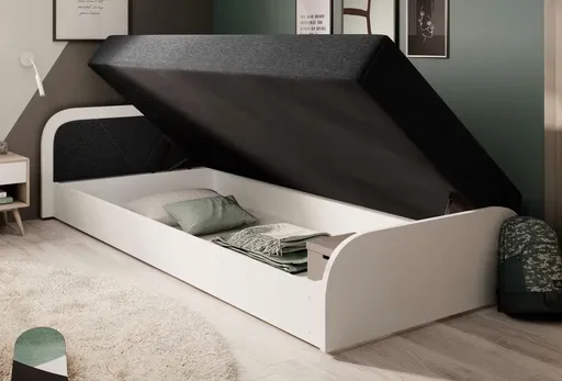 ArtElta Jednolôžková posteľ PARYS biela | 80 x 190 cm Farba: Ľavá / Sawana 14