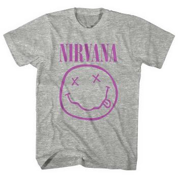 Nirvana tričko Purple Smiley Šedá XL