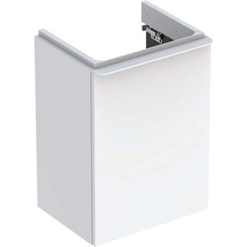 GEBERIT - Smyle Square Umývadlová skrinka, 44x36x62 cm, 1 dvierka, pánty vľavo, lesklá biela/matná biela 500.351.00.1