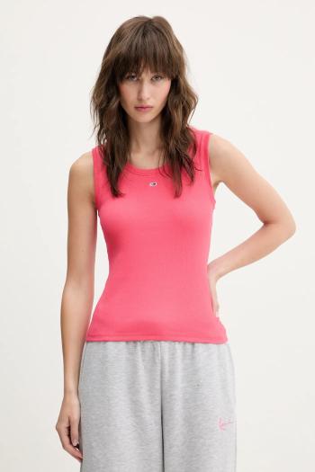 Top Tommy Jeans ružová farba, DW0DW20673
