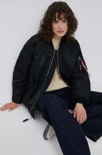 Bunda Alpha Industries MA-1 CORE WMN 108010.03-Black, dámska, čierna farba, zimná, oversize