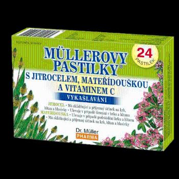 DR.MULLER Müllerove pastilky so skor. mat. dúškou a vitaminom C 24 ks