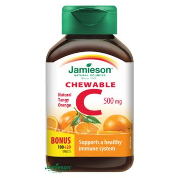 JAMIESON Vitamín C 500 mg s príchuťou pomaranča 120 tabliet na cmúľanie