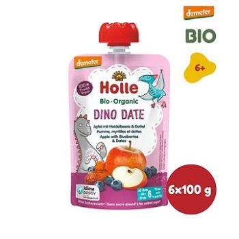 HOLLE Dino Date BIO jablko čučoriedky a datle 6× 100 g (7640161877382)