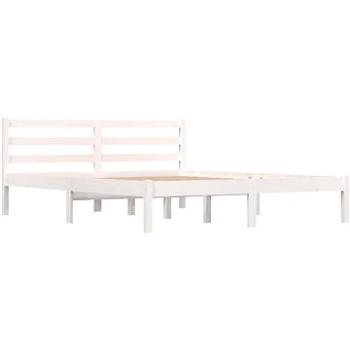 Shumee masívna borovica 150 × 200 cm biely King Size, 810436