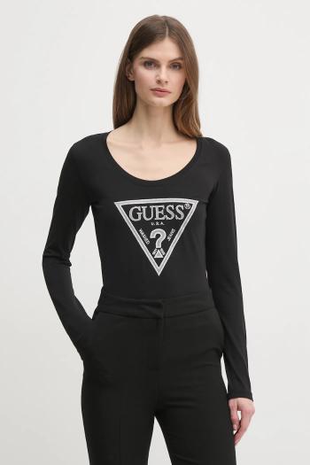 Tričko s dlhým rukávom Guess dámske, čierna farba, W5RI65 J1314