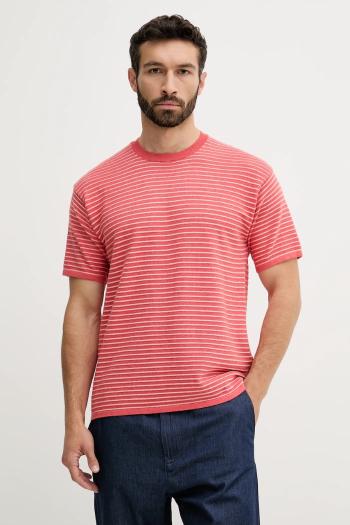Bavlnené tričko United Colors of Benetton pánske, ružová farba, vzorované, 1195K109V