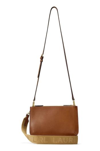 Kožená kabelka Lauren Ralph Lauren hnedá farba, 431970155