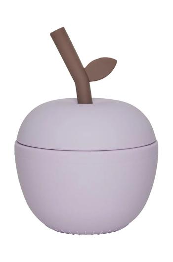 Pohár s viečkom OYOY Apple Cup 120 ml