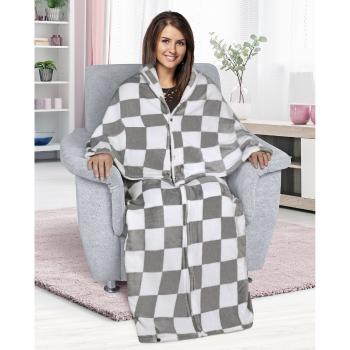 Pătură-sac TV Bellatex Korall Carouri gri, 150 x 200 cm, gri