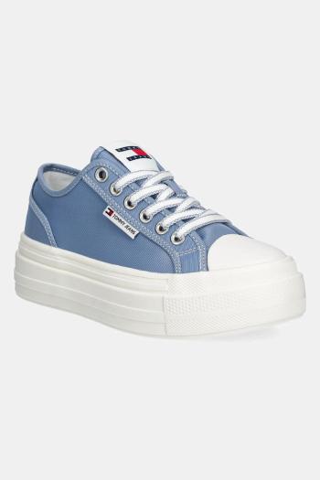 Tenisky Tommy Jeans TJW FOXING FLATFORM SNEAKER LOW dámske, EN0EN02713