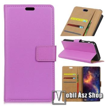 WALLET notesz tok / flip tok - LILA - asztali tartó funkciós, oldalra nyíló, rejtett mágneses záródás, bankkártya tartó zsebekkel - OnePlus 5T