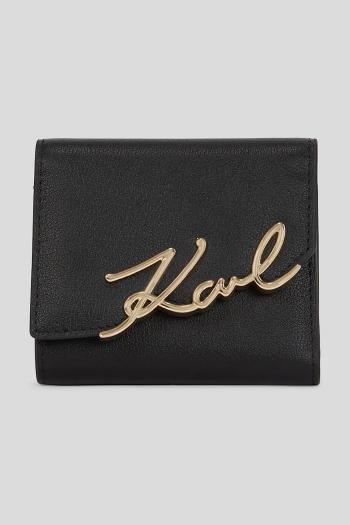 Kožená peňaženka Karl Lagerfeld čierna farba, A3W32019