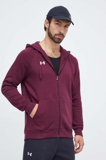 Mikina Under Armour pánska, bordová farba, s kapucňou, jednofarebná, 1379767