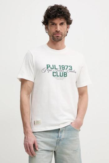 Bavlnené tričko Pepe Jeans TALBOT pánske, biela farba, s potlačou, PM509791