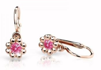 Cutie Jewellery Detské náušnice z ružového zlata C2030-10-X-4 fuchsiová