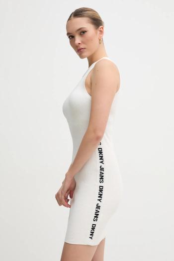 Šaty Dkny béžová farba, mini, priliehavá, DJ5R0656