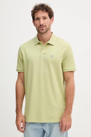 Bavlnené polo tričko Calvin Klein Jeans biela farba, jednofarebné, LV040EM269