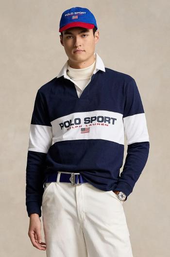 Bavlnené tričko s dlhým rukávom Polo Ralph Lauren zelená farba, vzorované, 710938458