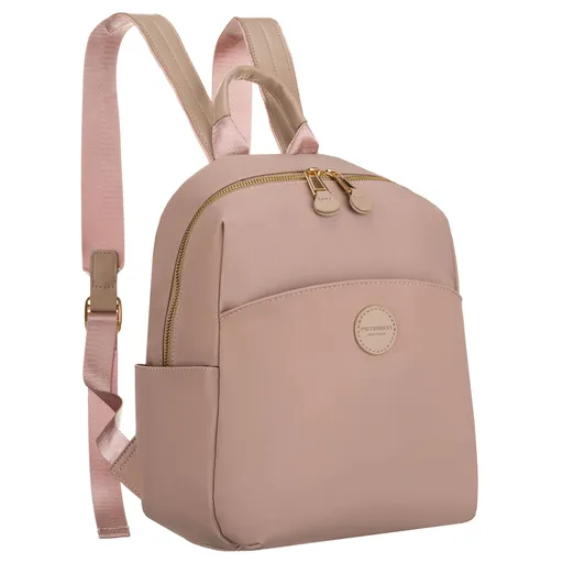 Malý ružový dámsky batoh z nylonu a ekokože – Peterson