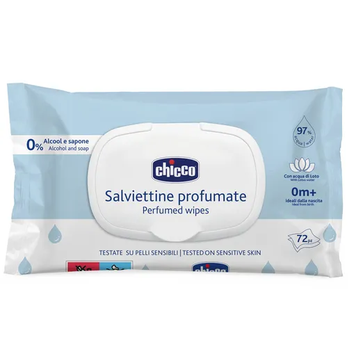 CHICCO Detské vlhčené utierky jemne parfumované 72 ks