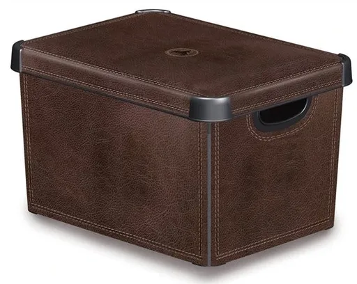 CURVER Úložný box STOCKHOLM L s vekom | efekt koža