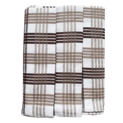 Polášek Károvaná utierka Egypt – 3 ks - č. 81 | Biela / hnedá