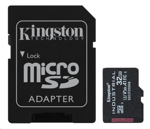 Kingston 32GB microSDHC Industrial C10 A1 pSLC Card + SD Adapter