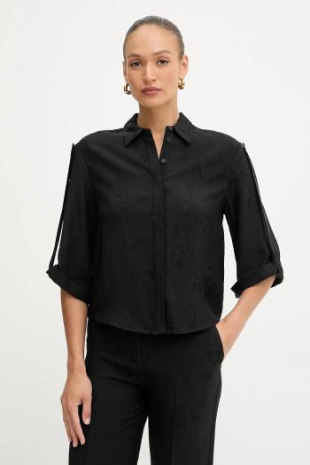 Košeľa Marciano Guess WHITNEY čierna farba, voľný strih, s klasickým golierom, 5YGH02 7337A