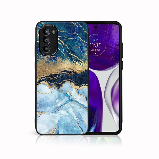 MY ART Ochranný obal pre Motorola Moto G62 5G BLUE MARBLE (141)