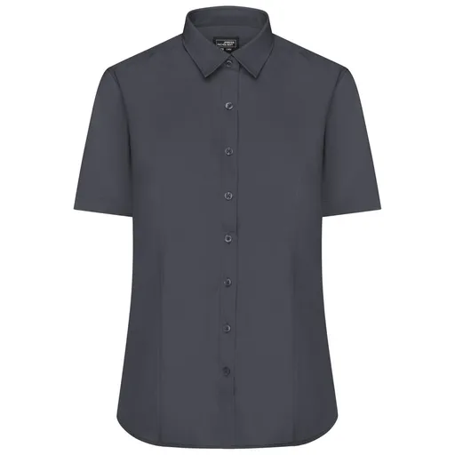 James & Nicholson (Daiber) Dámska košeľa s krátkym rukávom JN679 - Tmavošedá | XL