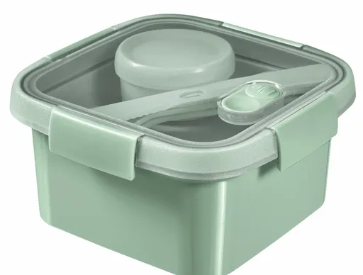 CURVER Dóza SMART TO GO ECO 1,1l s príborom, mištičkou a táckou | zelená