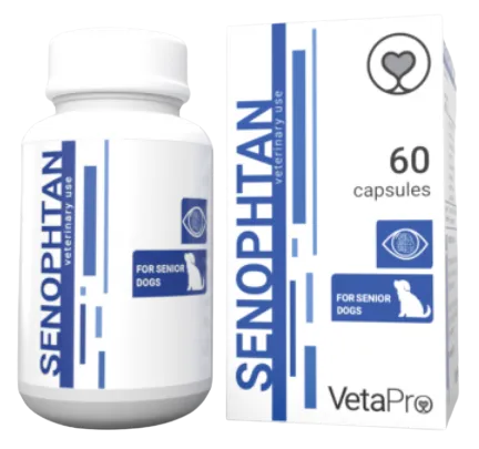 VetaPro Senophtan výživový doplnok pre staršie psy na zachovanie zraku 60cps