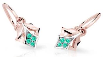 Cutie Jewellery Detské náušnice z ružového zlata C2220-10-X-4 svetlo zelená