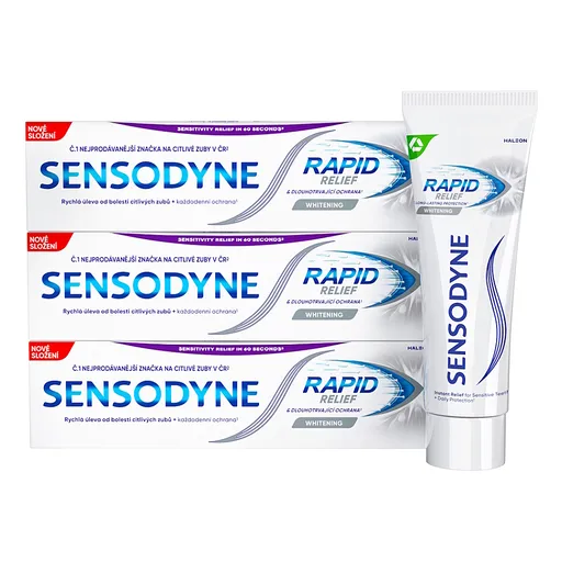 SENSODYNE Rapid Whitening Zubná pasta 3 x 75 ml
