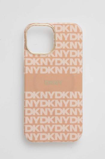 Puzdro na mobil Dkny iPhone 15 / 14 / 13 6.1 oranžová farba, DKHMP15SHRHSEP