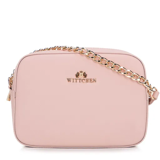 Dámska boxová listová kabelka zo saffiano kože púdrová ružová 29-4E-019-PP